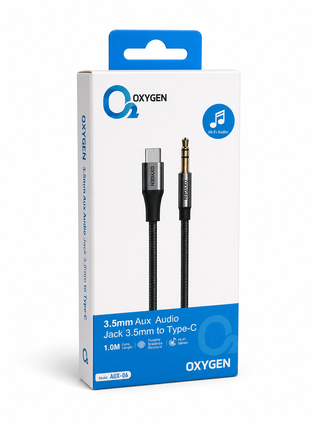 کابل تبدیل Type-C به AUX اکسیژن AUX-06 طول 1 متر