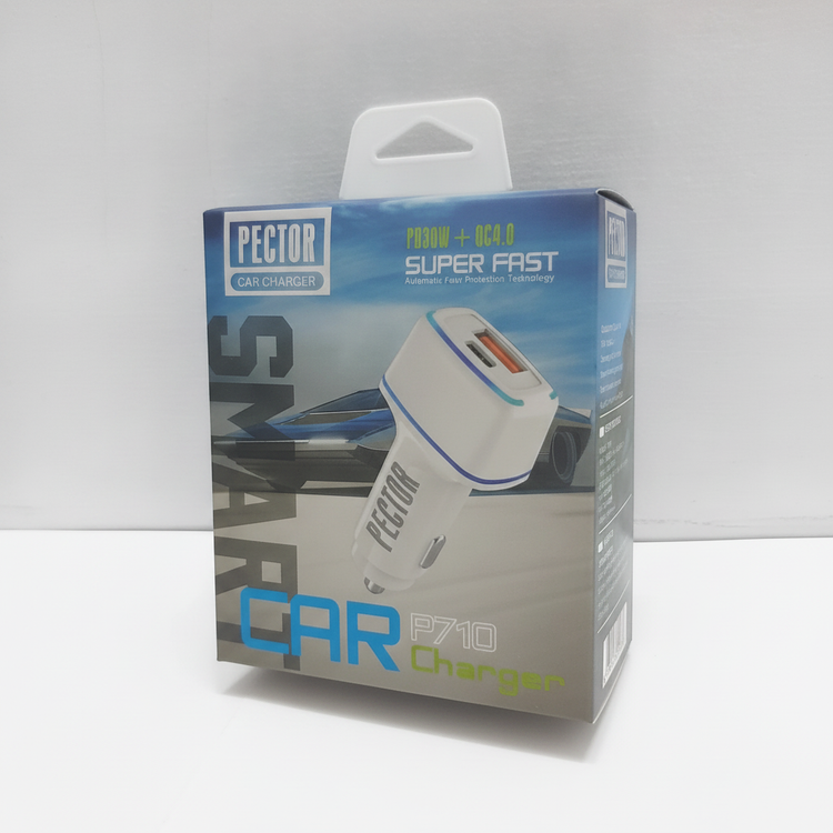 شارژر فندکی دو پورت PD برند PECTOR مدل P710