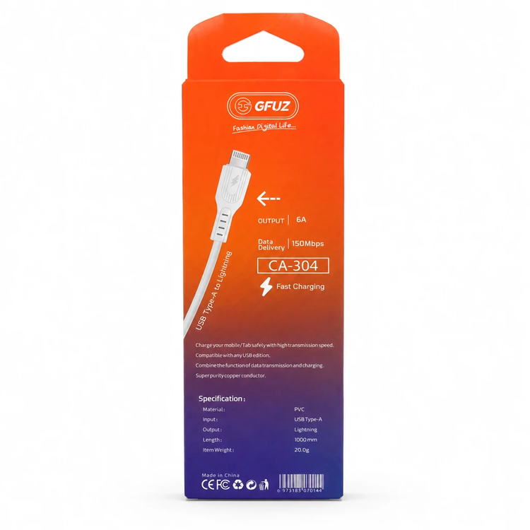 کابل شارژ آیفون GFUZ مدل CA304